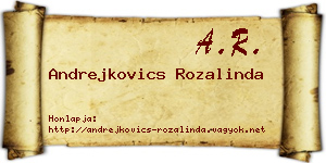 Andrejkovics Rozalinda névjegykártya